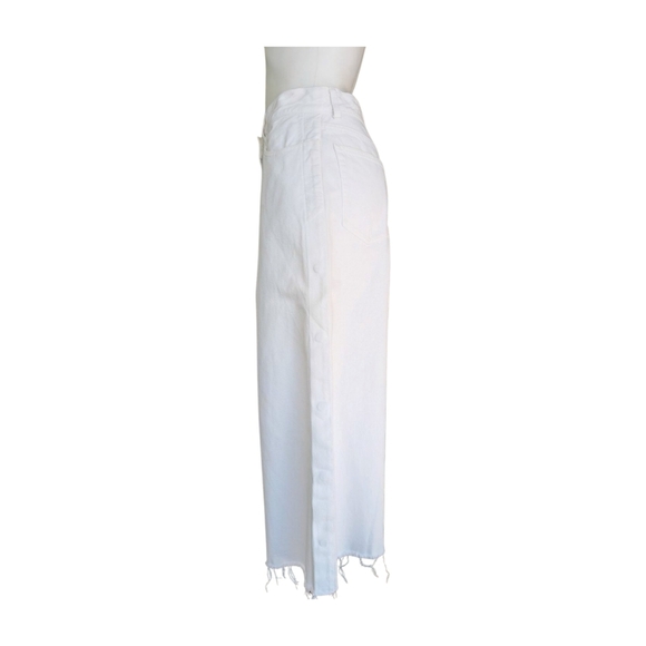 Rare SACAI Japan Calca Pantacourt White Cropped Wide Leg Jeans Size 3/US Large - Picture 5 of 12